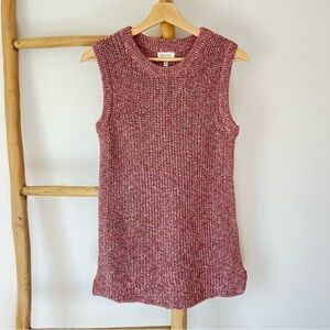 ELLA MOSS Ribbed Knit Sweater Tank Coral Flame Sleeveless Women Junior MEDIUM